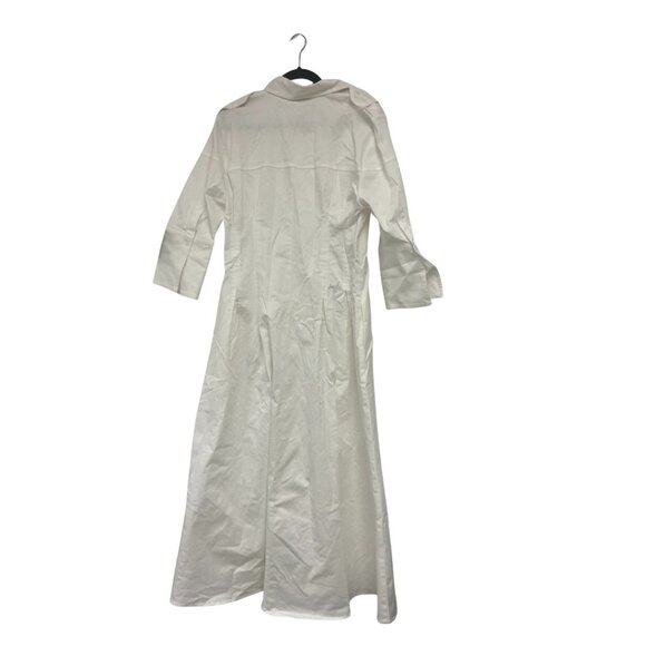 Zara Womens Shirt Dress Midi Size Large White Collared Long Sleeve 2395/077 NWT - Picture 3 of 14